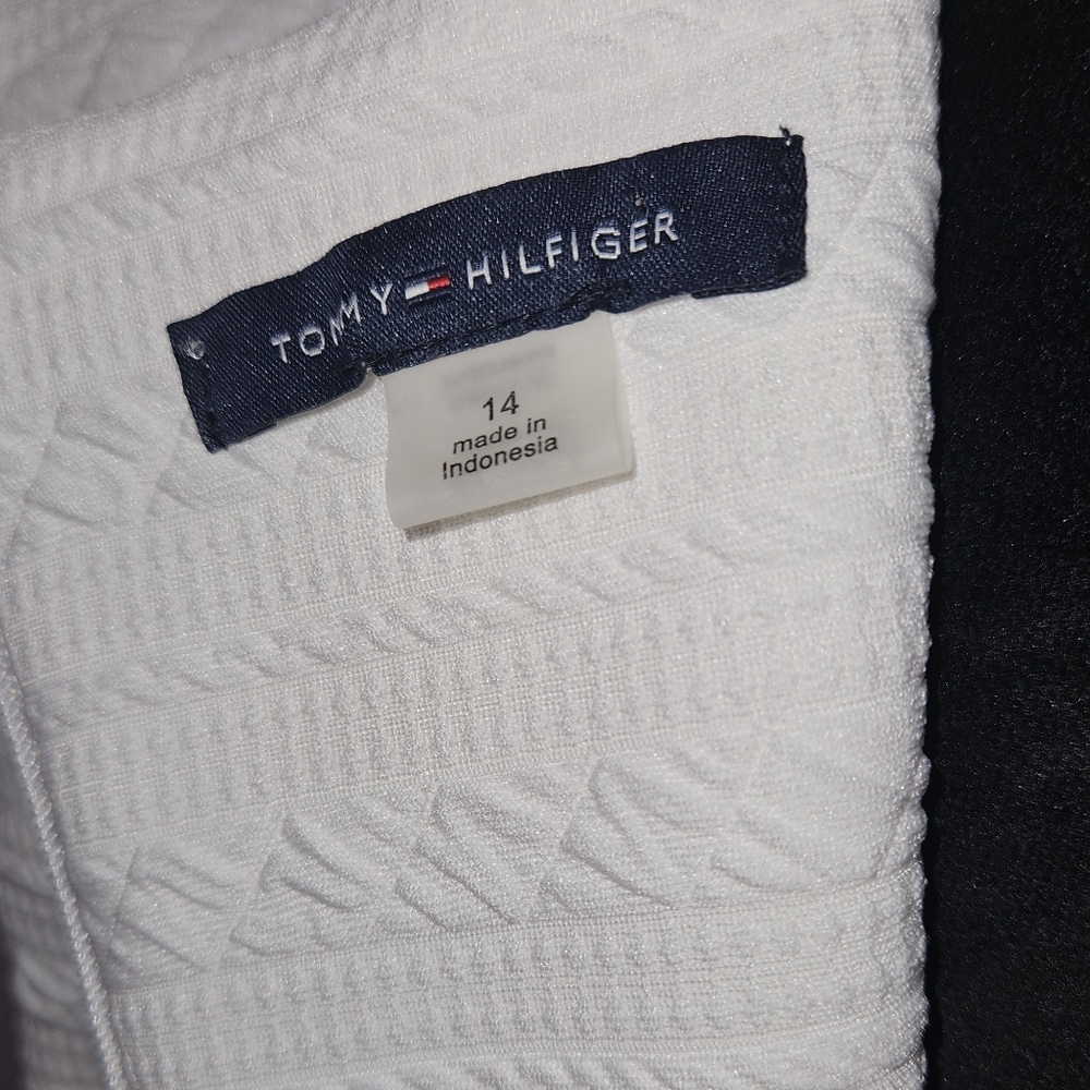 Tommy Hilfiger Ivory Jacquard Knit Midi Dress - Size 14 - Picture 9 of 11